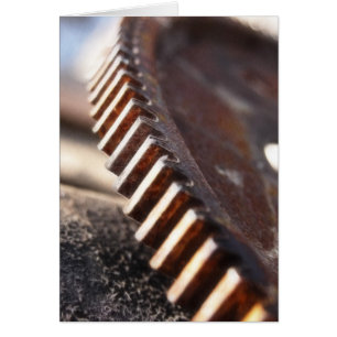 Cartão Roda velha oxidada da roda denteada