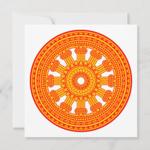 Cartão Roda Vermelha de Dharma (Arte Budista)