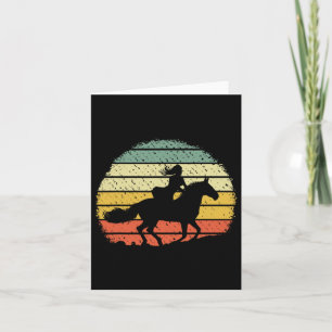 Cartão Rodeio de Cavalo de Corrida de Cowgirl Retro Barre