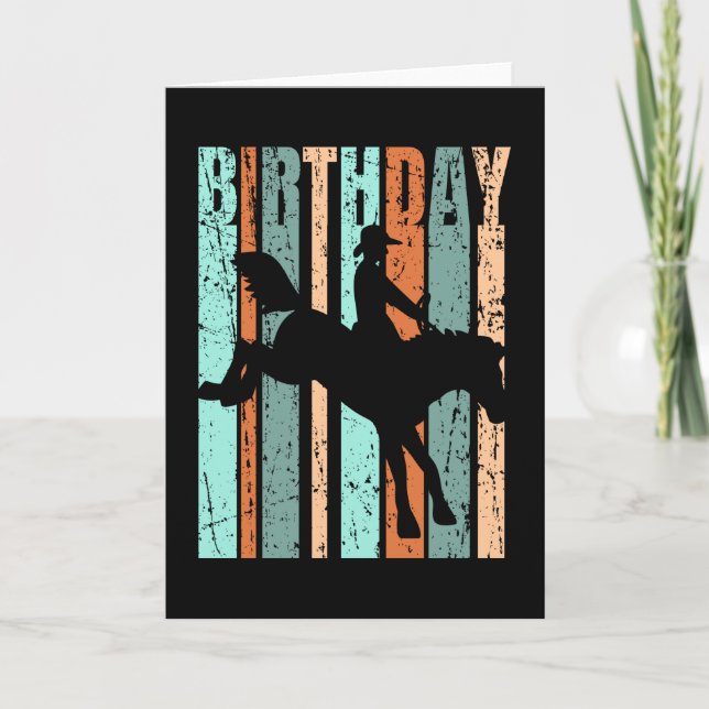 Cartão Rodeo Birthday Mens Womens Kids Horse Lover Riding (Frente)