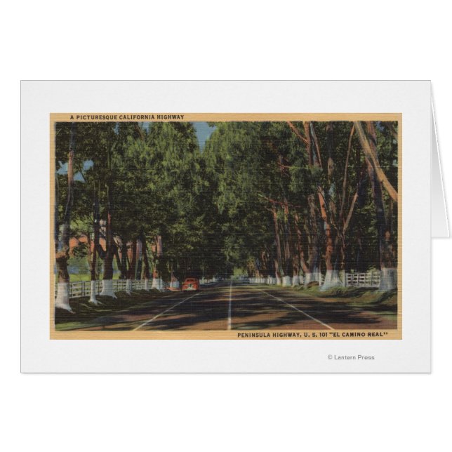 Cartão Rodovia Península US 101 El Camino Real View (Frente Horizontal)