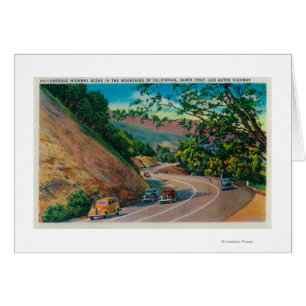 Cartão Rodovia Picturesque Los Gatos perto de Papais noei
