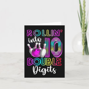 Cartão Rolando Em 10 Dígitos Duplos Aniversário De 10 Ano
