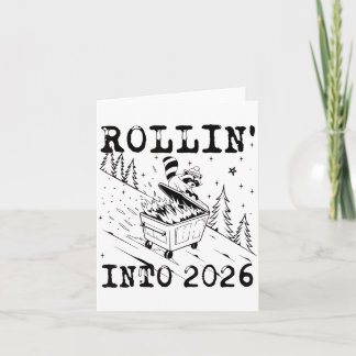 Cartão Rolando no Lixo do Guaxinim de 2026 Fogo Divertido