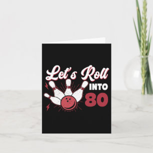 Cartão Rolando Para 80 Boliche de Aniversário 1
