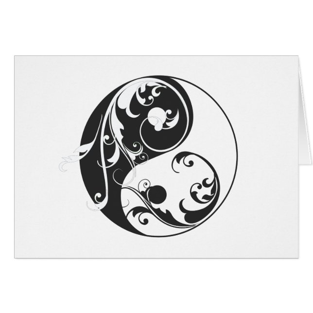 Cartão Rolando Yin & Yang (preto) (Frente Horizontal)