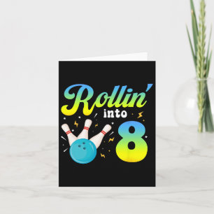 Cartão Rollin' Em 8 Boliches 8º Bday Party 8 Anos