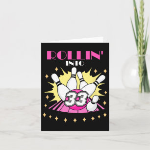 Cartão Rollin na Festa de aniversário 33 Boliches. Mulher