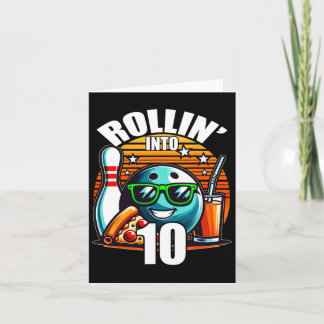 Cartão Rollin para 10 Boliches Festa de aniversário 10º A
