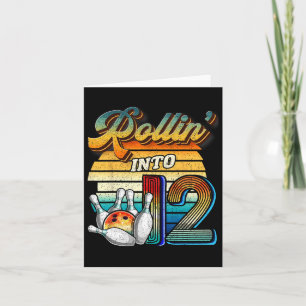 Cartão Rollin para 12 12 Boliche Birthda