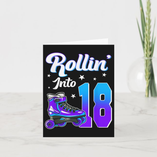 Cartão Rollin para 18 Tema de Pista Aniversário 18 (Frente)