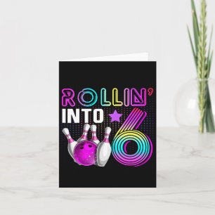 Cartão Rollin para 6 Boliche de 6 de Festa de aniversário