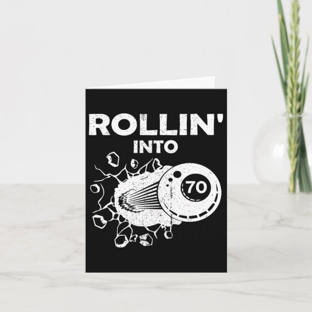 Cartão Rollin para 70 Bilhar 70 de Aniversário (Frente)