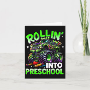 Cartão Rollin' Para O Monstro Da Pré-Escola De Volta Para