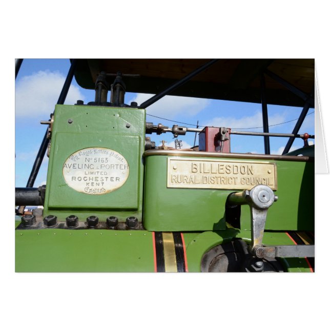 Cartão Rolo compressor vintage (Frente Horizontal)