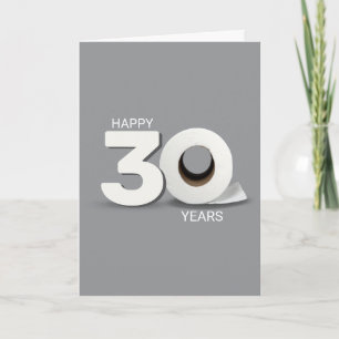 Cartão Rolo de Papel Higiênico de 30 Anos