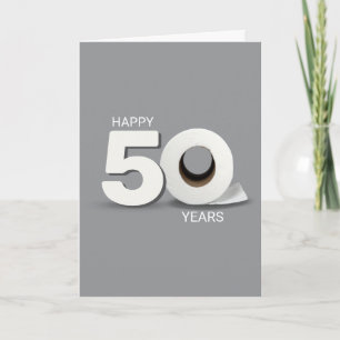 Cartão Rolo de Papel Higiênico para Aniversário de 50 Ano