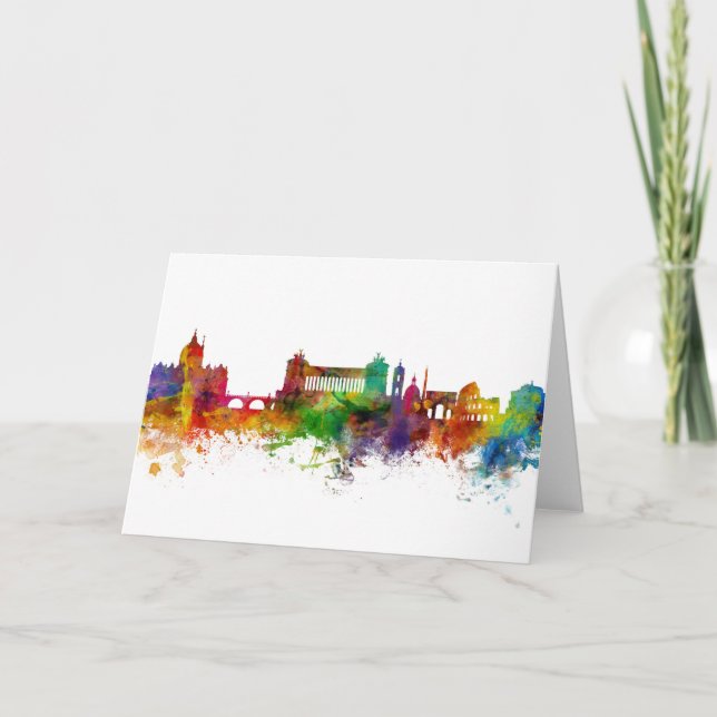 Cartão Roma Itália Skyline (Frente)