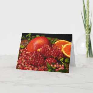 Cartão Romã, laranja e hortelã