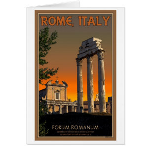Cartão Roma - Ruínas do Templo no Fórum Românico