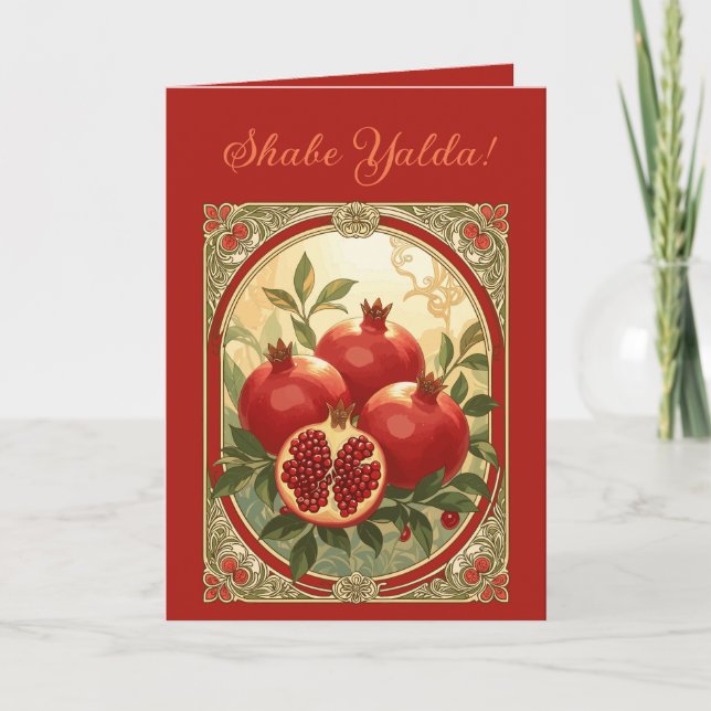Cartão Romã Yalda Noite Chelle Frutas (Frente)