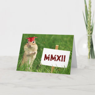 Cartão Roman Numeral 2012 Chipmunk Graduate Greeting Card