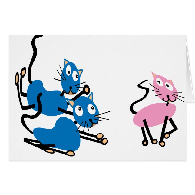 Cartão Romance de gato (Frente Horizontal)