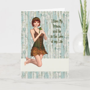 Cartão Romance Design em uma configuração de fada