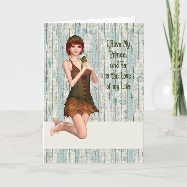 Cartão Romance Design em uma configuração de fada (Frente)