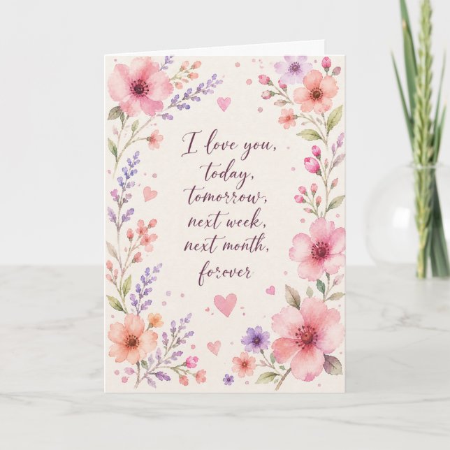 Cartão Romance Fofo  Amor Eterno Saudação  (Frente)