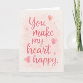 Cartão Romance Fofo Você Faz Meu Coração Feliz Saudação