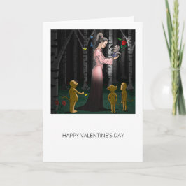 Cartão Romance na floresta de contos de fadas