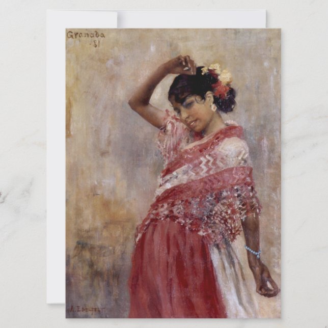 Cartão Romani Gypsy Woman Dancing (por Albert Edelsense) (Frente)