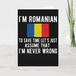 Cartão Romanian Heritage Romania Roots Romanian Flag