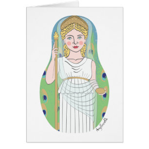 Cartão romano de Juno Matryoshka da deusa