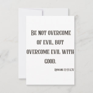 Cartão Romanos 12:21 KJV Bíblia Verse Flat Greeting Card