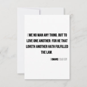 Cartão Romanos 13:8 KJV Bíblia Verse Flat Greeting Card