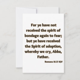 Cartão Romanos 8:15 Saudação de Escritura de Bíblia KJV