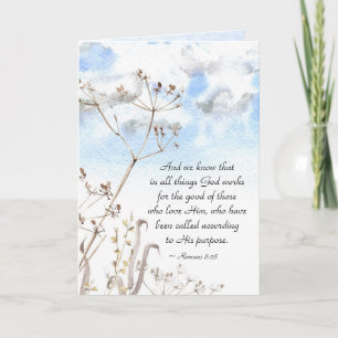 Cartão Romanos 8:28 Tudo que Deus trabalha para o bem
