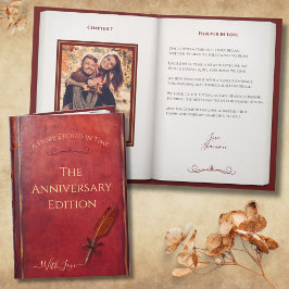 Cartão Romantic Anniversary Poem Storybook Couple Photo