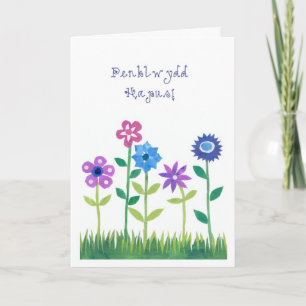 Cartão Romantic Birthday Card with Welsh Greeting