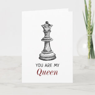 Cartão Romantic Chess My Queen Girlfriend Valentine's Day
