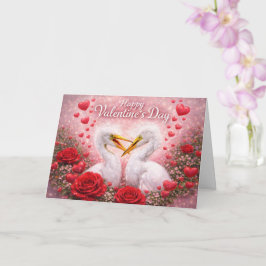 Cartão Romantic Egrets Valentine’s Day – Love & Nature