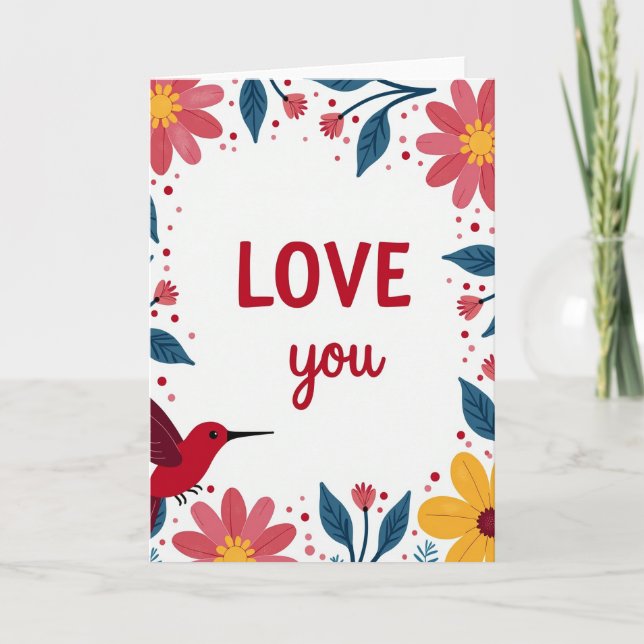 Cartão Romantic Love Floral Card (Frente)