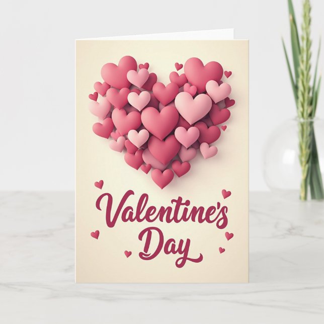 Cartão Romantic Matte Hearts Love Card (Frente)