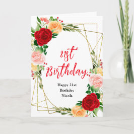 Cartão Romantic Roses Floral Birthday
