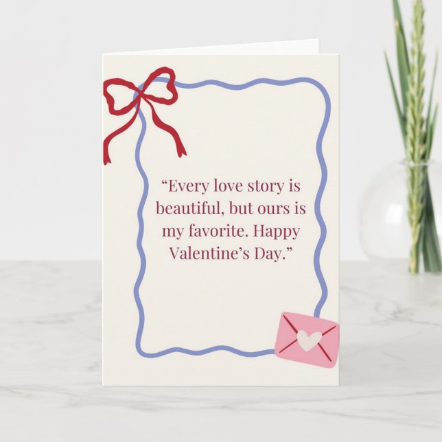 Cartão Romantic Valentine’s Day Greeting Card | Elegant L (Frente)