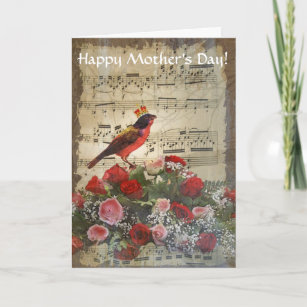 Cartão Romantic vintage collage mothers day