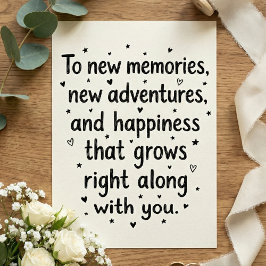 Cartão Romantic Wedding Quote Newlywed Bride Groom