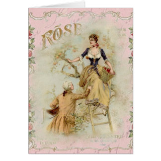 Cartão Romântica Paris Amante rosa shabbychic